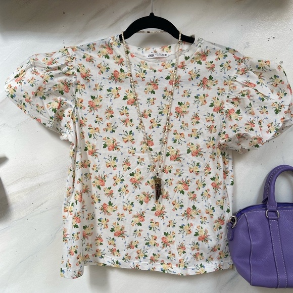 🆕La Provence Zara boho puff sleeve cotton blouse S - Picture 7 of 9